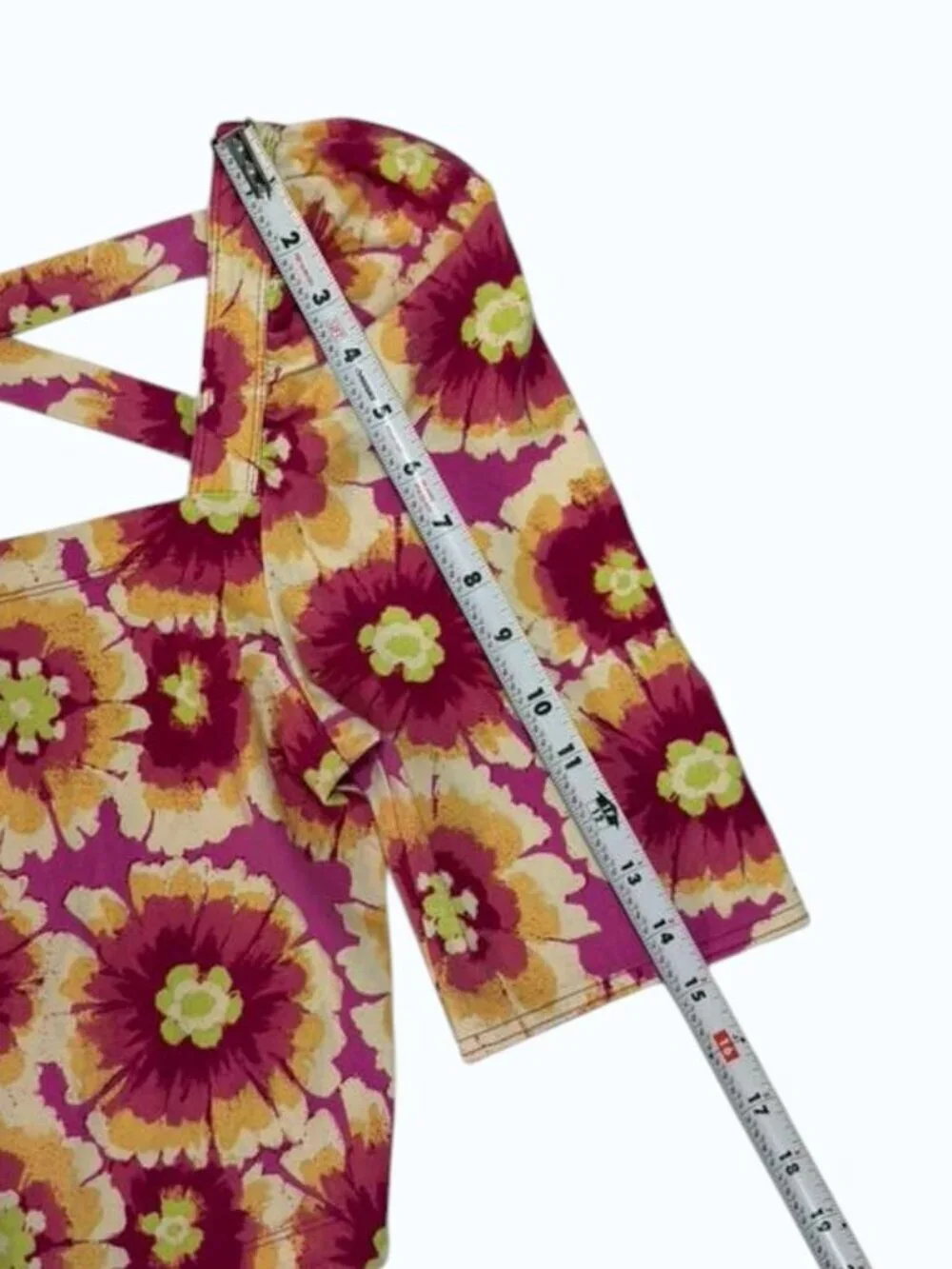 Free People Floral Long Sleeve Top L/G Pink Yellow Cotton Blend Boho EUC.